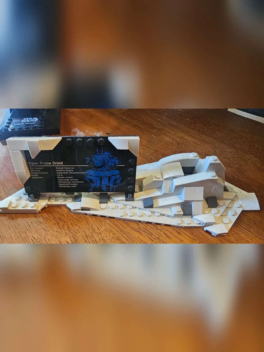 LEGO Star Wars Darth Vader Helmet And Viper Probe Put Together Mostly